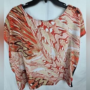 JohnPaulRichard Black and Red Sleeveless Shirt XL